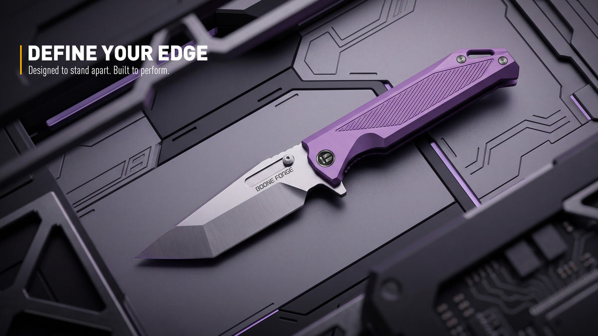 Boone Forge tactical folding knife hero image