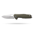 BOONEFORGE Berserker Premium EDC Flipper & Thumb hole knife( 3.07'' Satin 14C28N Blade & Army green G10 Handle ) - BF072