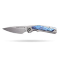 [PRE‑ORDER]BOONEFORGE Wraith Premium EDC Thumb stud knife( 3.93'' Brushed Satin M390 Blade & Grey TC4 Titanium Handle ) - BF062