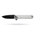 BOONEFORGE Ironjudge Premium EDC Flipper knife ( 3.39'' Black Titanium Plated 14C28N Blade & White G10 Handle ) - BF905
