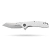 BOONEFORGE Sentinel Premium EDC Flipper & Thumb hole knife ( 3.34'' Satin 14C28N Blade & White G10 Handle ) - BF904