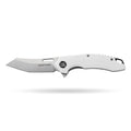 BOONEFORGE Sentinel Premium EDC Flipper & Thumb hole knife ( 3.34'' Satin 14C28N Blade & White G10 Handle ) - BF904