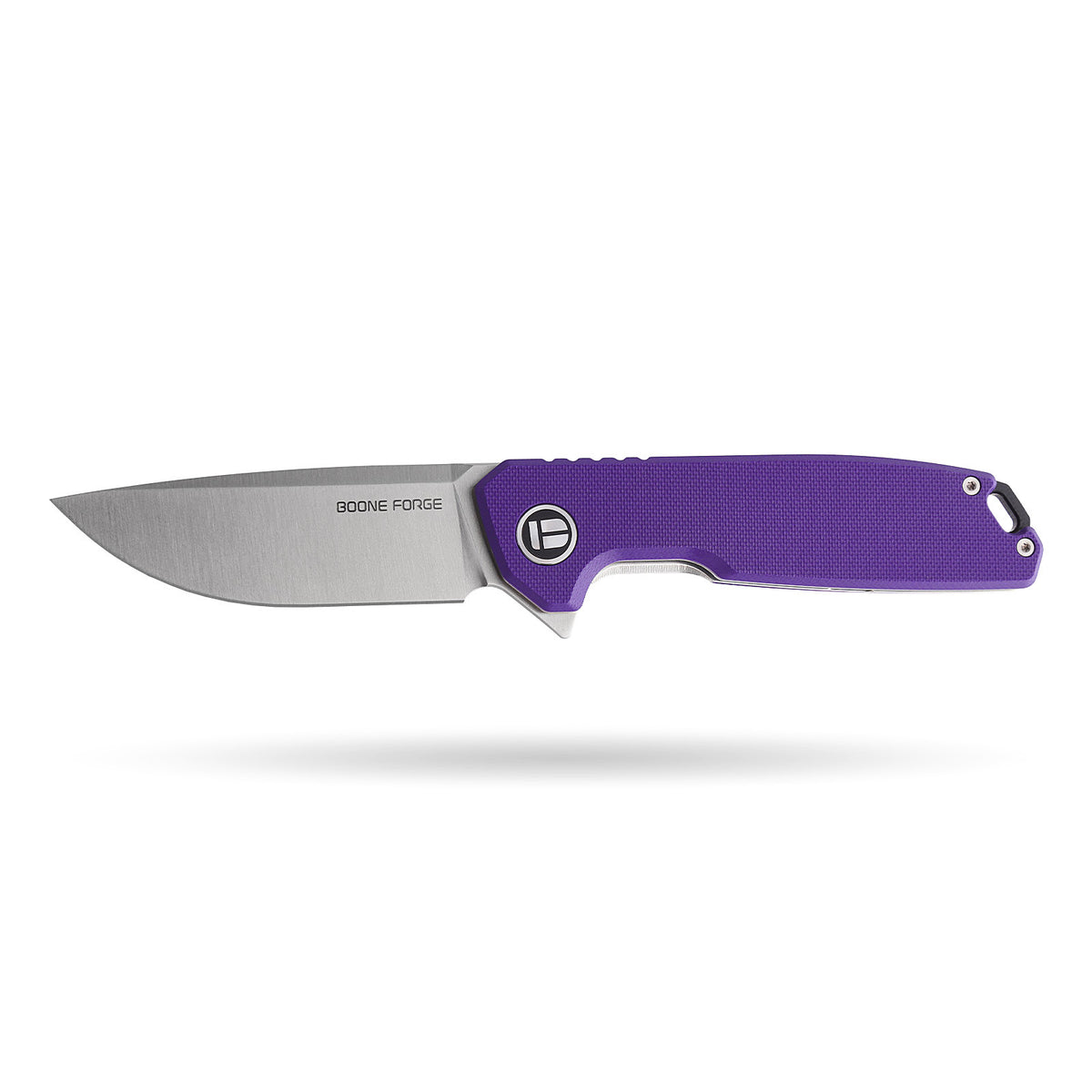 BOONEFORGE Steelwrath Premium EDC Flipper knife ( 3.23'' Satin 14C28N Blade & Purple G10 Handle) - BF010