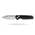BOONEFORGE Darkedge Premium EDC Crossbar knife  ( 3.05'' Satin 14C28N Blade & Black G10 Handle ) - BF900