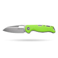 BOONEFORGE Warmark Premium EDC Manual thumb knife ( 3.33'' Satin 14C28N Blade & Fluorescent green G10 Handle) - BF009