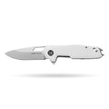 BOONEFORGE Berserker Premium EDC Flipper & Thumb hole knife( 3.07'' Satin 14C28N Blade & White G10 Handle ) - BF072