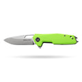 BOONEFORGE Berserker Premium EDC Flipper & Thumb hole knife( 3.07'' Satin 14C28N Blade & Fluorescent green G10 Handle ) - BF072
