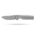 [PRE‑ORDER]BOONEFORGE Forestwrath Premium EDC Button lock & Thumb stud knife ( 3.31" Bead Blasted M390 Blade & Grey TC4 Titanium Handle) - BF006