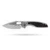 [PRE‑ORDER]BOONEFORGE Huntscar Premium EDC Button lock & Thumb hole knife ( 3.38'' Bead Blasted M390  Blade & Grey TC4 Titanium/Carbon Fiber Handle) - BF008