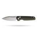 BOONEFORGE Darkedge Premium EDC Crossbar knife ( 3.05'' Satin 14C28N Blade & Army green G10 Handle ) - BF900