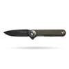 BOONEFORGE Ironjudge Premium EDC Flipper knife ( 3.39'' Black Titanium Plated 14C28N Blade & Army green G10 Handle ) - BF905