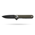 BOONEFORGE Ironjudge Premium EDC Flipper knife ( 3.39'' Black Titanium Plated 14C28N Blade & Army green G10 Handle ) - BF905