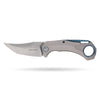 BOONEFORGE Stormwrath Premium EDC Flipper knife ( 3.49'' Bead Blasted M390 Blade & Grey TC4 Titanium Handle ) - BF071
