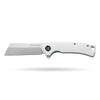 BOONEFORGE Breaker Premium EDC Flipper knife ( 3.34'' Satin 14C28N Blade & White G10 Handle ) - BF903