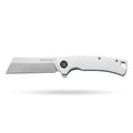 BOONEFORGE Breaker Premium EDC Flipper knife ( 3.34'' Satin 14C28N Blade & White G10 Handle ) - BF903