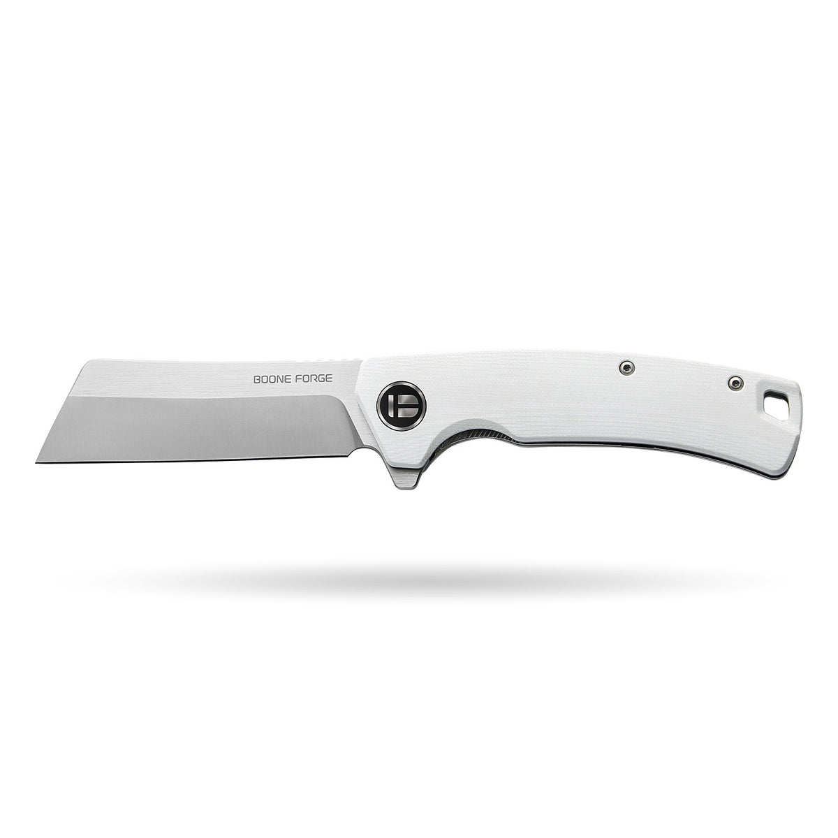BOONEFORGE Breaker Premium EDC Flipper knife ( 3.34'' Satin 14C28N Blade & White G10 Handle ) - BF903