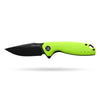 BOONEFORGE Nightvein Premium EDC Flipper knife (3.39'' Black Titanium Plated 14C28N Blade & Fluorescent green G10 Handle) - BF011