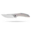 BOONEFORGE Titan Premium EDC Fliper & Thumb Stud knife ( 3.54'' Satin BÖHLER M390 Blade & Grey TC4 Titanium Handle ) - BF056