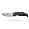 BOONEFORGE Doomsday Premium EDC Flipper knife  ( 3.89'' Brushed Satin M390 Blade & Black TC4 Titanium Handle ) - BF069