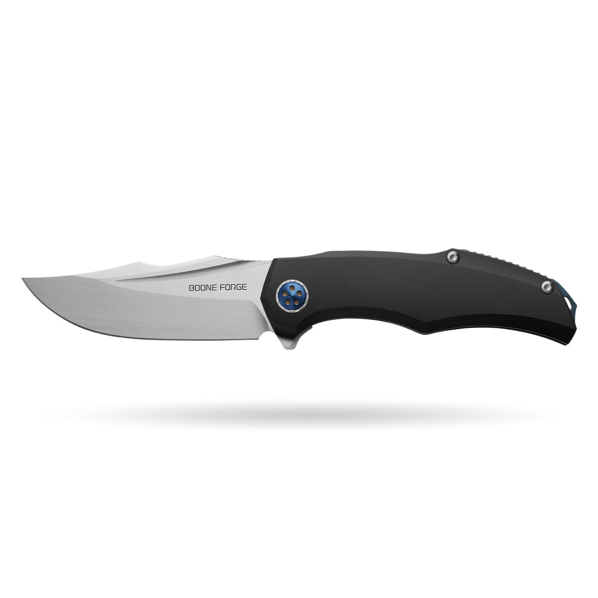 BOONEFORGE Doomsday Premium EDC Flipper knife  ( 3.89'' Brushed Satin M390 Blade & Black TC4 Titanium Handle ) - BF069