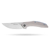 [PRE‑ORDER]BOONEFORGE Titan Premium EDC Fliper & Thumb Stud knife ( 3.54'' Satin M390 Blade & Grey TC4 Titanium Handle ) - BF056