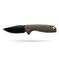 BOONEFORGE Nightvein Premium EDC Flipper knife (3.39'' Black Titanium Plated 14C28N Blade & Army green G10 Handle) - BF011