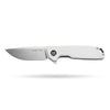 BOONEFORGE Steelwrath Premium EDC Flipper knife ( 3.23'' Satin 14C28N Blade & White G10 Handle) - BF010