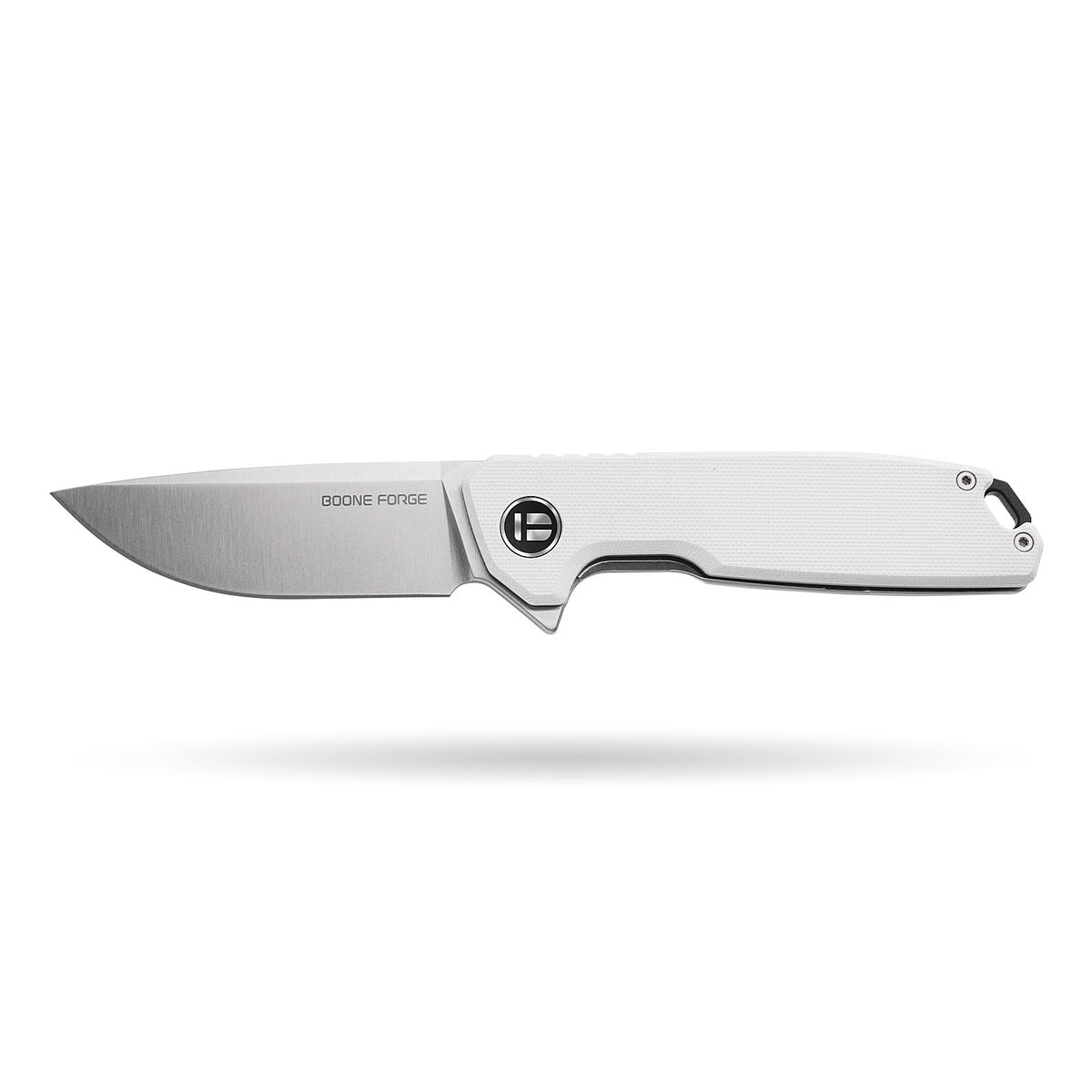 BOONEFORGE Steelwrath Premium EDC Flipper knife ( 3.23'' Satin 14C28N Blade & White G10 Handle) - BF010