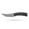 BOONEFORGE Edge Premium EDC Fixed blade knife ( 4.02'' Bead Blasted Stonewash 14C28N Blade & Black Carbon Fiber Handle ) - FD050