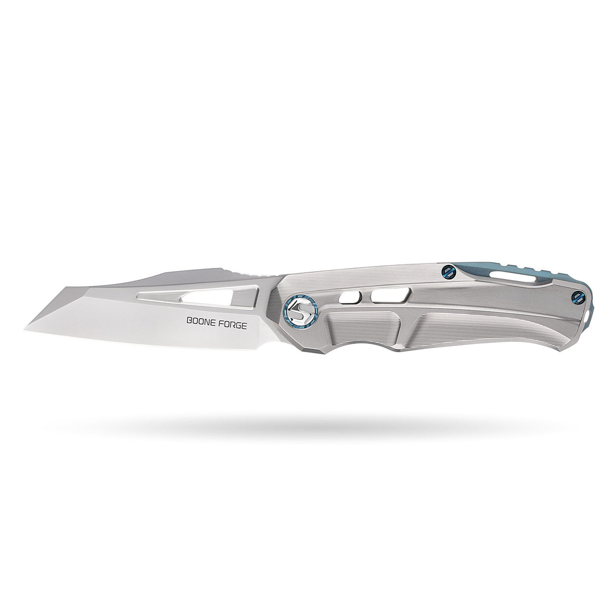 [PRE‑ORDER]BOONEFORGE Reaper Premium EDC Flipper knife  ( 3.43'' Bead Blasted M390 Blade & Grey TC4 Titanium Handle ) - BF070