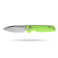 BOONEFORGE Darkedge Premium EDC Crossbar knife ( 3.05'' Satin 14C28N Blade & Fluorescent green G10 Handle ) - BF900