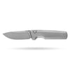 BOONEFORGE Forestwrath Premium EDC Button lock & Thumb stud knife ( 3.31" Bead Blasted BÖHLER M390 Blade & Grey TC4 Titanium Handle) - BF006
