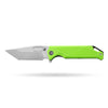 BOONEFORGE Blackshield Premium EDC Fliper & Thumb Stud knife ( 3.94'' Satin 14C28N Blade & Fluorescent green G10 Handle ) - BF014A
