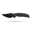 BOONEFORGE Ironstrider Premium EDC Fliper & Thumb Stud knife(3.81'' Black Titanium Plated 14C28N Blade & Black G10 Handle ) - BF013A