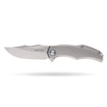 BOONEFORGE Doomsday Premium EDC Flipper knife ( 3.89'' Bead Blasted M390 Blade & Grey TC4 Titanium Handle ) - BF069
