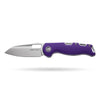 BOONEFORGE Warmark Premium EDC Manual thumb knife ( 3.33'' Satin 14C28N Blade & Purple G10 Handle) - BF009