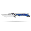 [PRE‑ORDER]BOONEFORGE Odin’s Eye Premium EDC Fliper & Thumb Stud knife ( 3.82'' Satin M390 Blade & Grey TC4 Titanium/Timascus Handle ) - BF053
