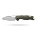 BOONEFORGE Warmark Premium EDC Manual thumb knife ( 3.33'' Bead Blasted 14C28N Blade & Army green G10 Handle) - BF009