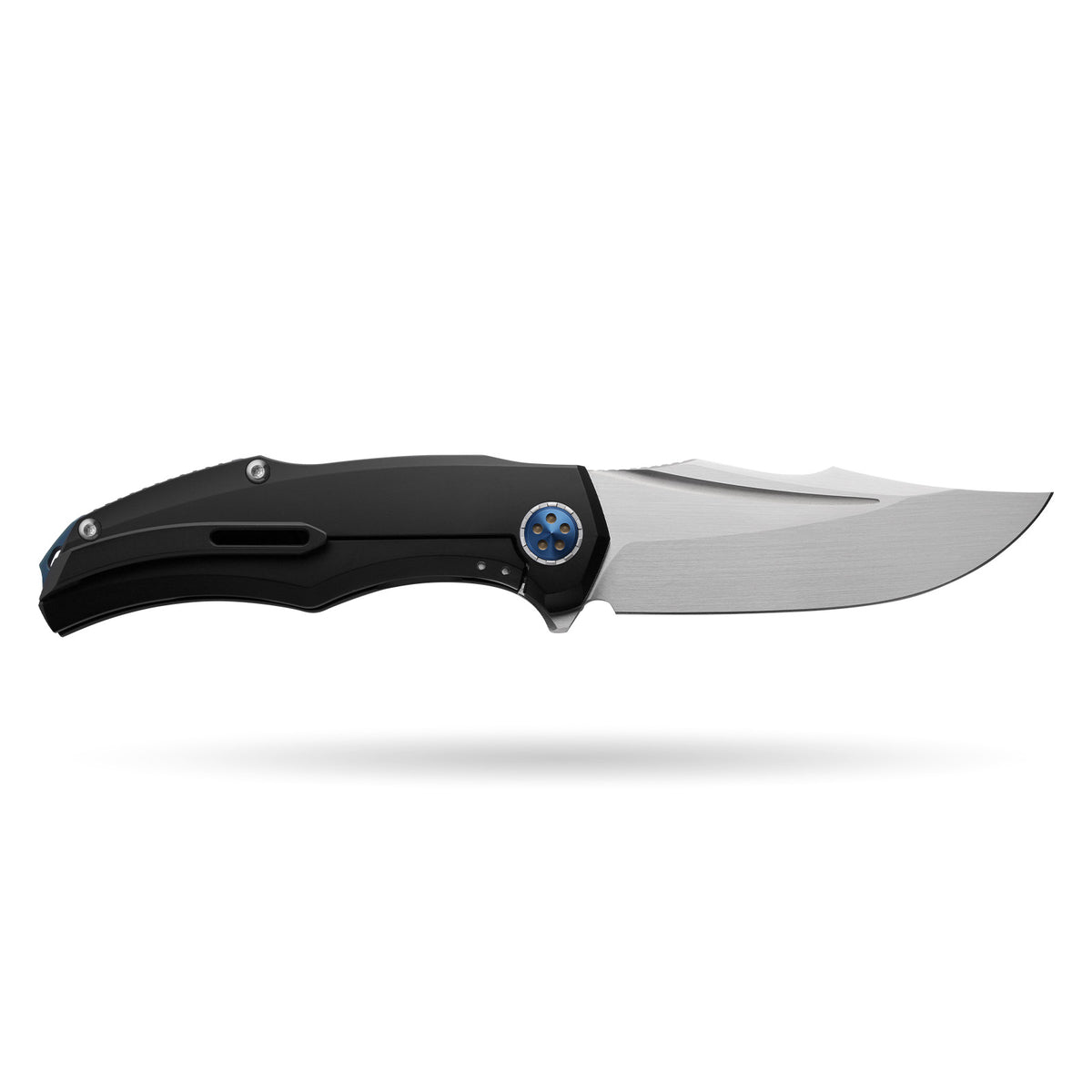 BOONEFORGE Doomsday Premium EDC Flipper knife  ( 3.89'' Brushed Satin M390 Blade & Black TC4 Titanium Handle ) - BF069