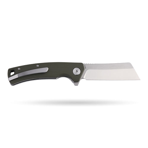 BOONEFORGE Breaker Premium EDC Flipper knife ( 3.34'' Satin 14C28N Blade & Army green G10 Handle ) - BF903