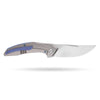BOONEFORGE Titan Premium EDC Fliper & Thumb Stud knife ( 3.54'' Satin BÖHLER M390 Blade & Grey TC4 Titanium Handle ) - BF056