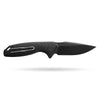 BOONEFORGE Nightvein Premium EDC Flipper knife (3.39'' Black Titanium Plated 14C28N Blade & Black G10 Handle) - BF011