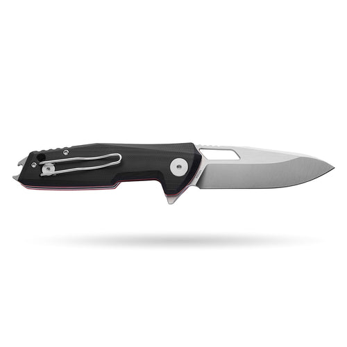 BOONEFORGE Berserker Premium EDC Flipper & Thumb hole knife( 3.07'' Satin 14C28N Blade & Black G10 Handle ) - BF072