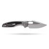 [PRE‑ORDER]BOONEFORGE Huntscar Premium EDC Button lock & Thumb hole knife ( 3.38'' Bead Blasted M390  Blade & Grey TC4 Titanium/Carbon Fiber Handle) - BF008