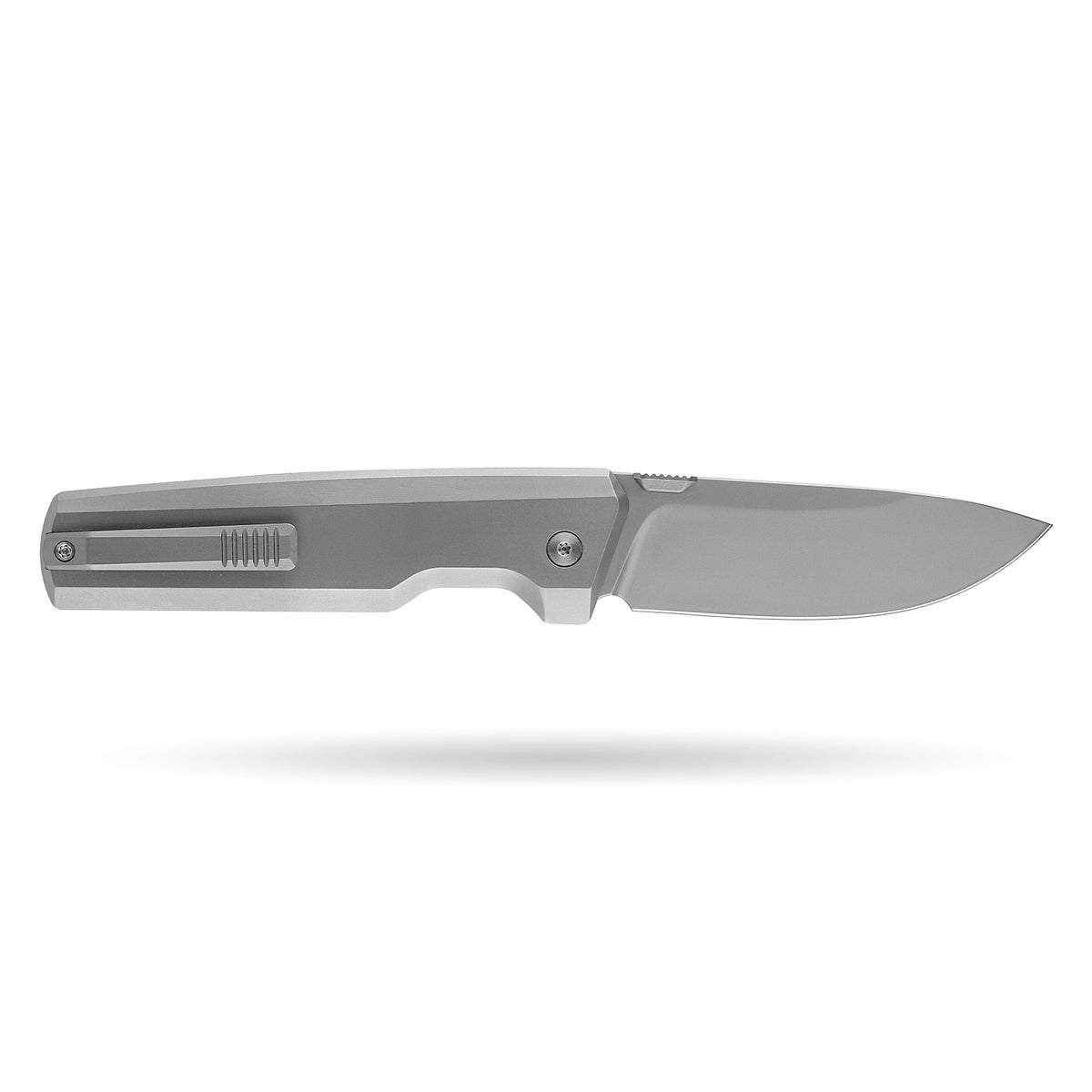 [PRE‑ORDER]BOONEFORGE Forestwrath Premium EDC Button lock & Thumb stud knife ( 3.31" Bead Blasted M390 Blade & Grey TC4 Titanium Handle) - BF006
