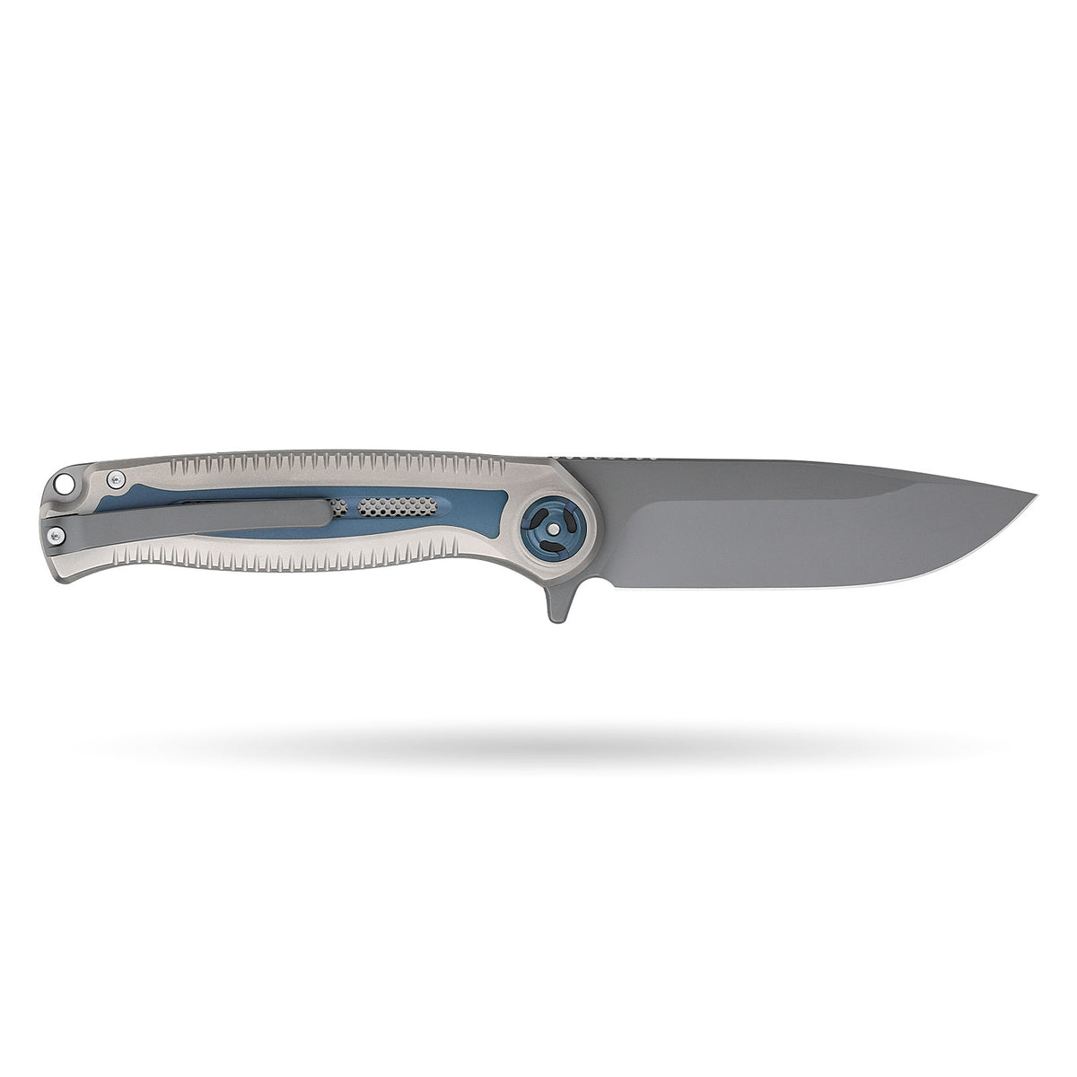 [PRE‑ORDER]BOONEFORGE Wildblade Premium EDC Flipper knife  ( 3.73'' Grey Titanium Plated M390 Blade & Grey TC4 Titanium Handle ) - BF050
