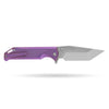 [PRE‑ORDER]BOONEFORGE Razorclaw Premium EDC Fliper & Thumb Stud knife(4.14'' Bead Blasted M390 Blade & Purple TC4 Titanium ) - BF014