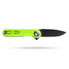 BOONEFORGE Ironjudge Premium EDC Flipper knife ( 3.39'' Black Titanium Plated 14C28N Blade & Fluorescent green G10 Handle ) - BF905