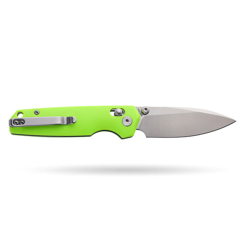 BOONEFORGE Darkedge Premium EDC Crossbar knife ( 3.05'' Satin 14C28N Blade & Fluorescent green G10 Handle ) - BF900
