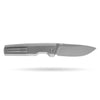BOONEFORGE Forestwrath Premium EDC Button lock & Thumb stud knife ( 3.31" Bead Blasted BÖHLER M390 Blade & Grey TC4 Titanium Handle) - BF006